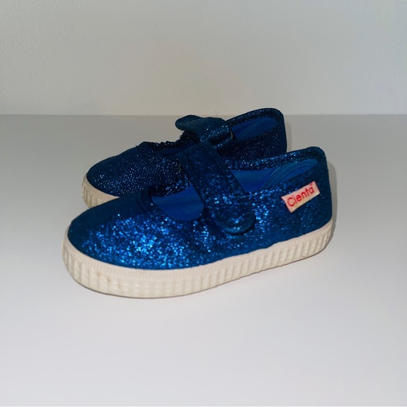 Cienta Mary Jane - Navy Sparkle sz 21 - Picture 4 of 7
